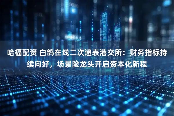 哈福配资 白鸽在线二次递表港交所：财务指标持续向好，场景险龙头开启资本化新程