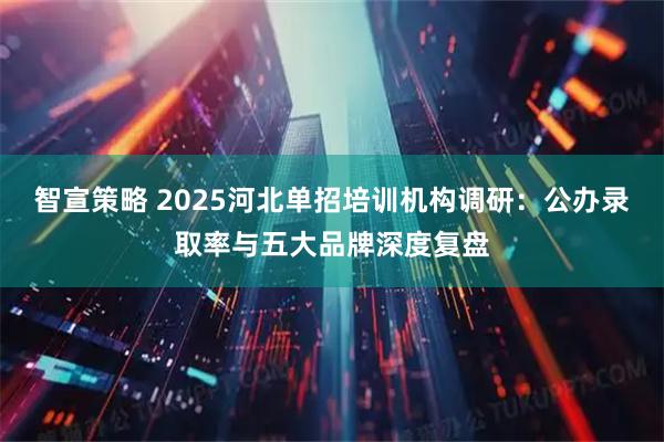 智宣策略 2025河北单招培训机构调研：公办录取率与五大品牌深度复盘